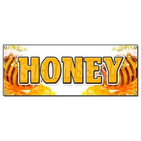 Signmission HONEY BANNER SIGN fresh bee hive clover honeycomb orange blossom wildflower B-Honey